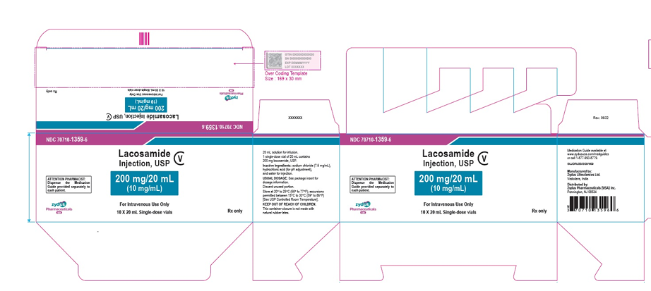  Lacosamide Injection, USP 200 mg/20 mL (10 mg/mL), 10x20 ml single-dose vials